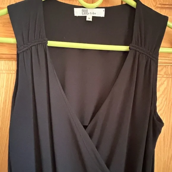 My Tribe Black Draped Mini Dress - Picture 3 of 5